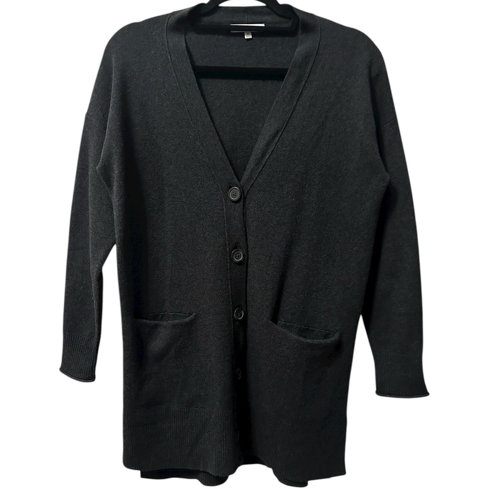 Madewell Miller Gray Cardigan Sweater Cotton Blend V-Neck‎ Button Front Size XS - Picture 2 of 9